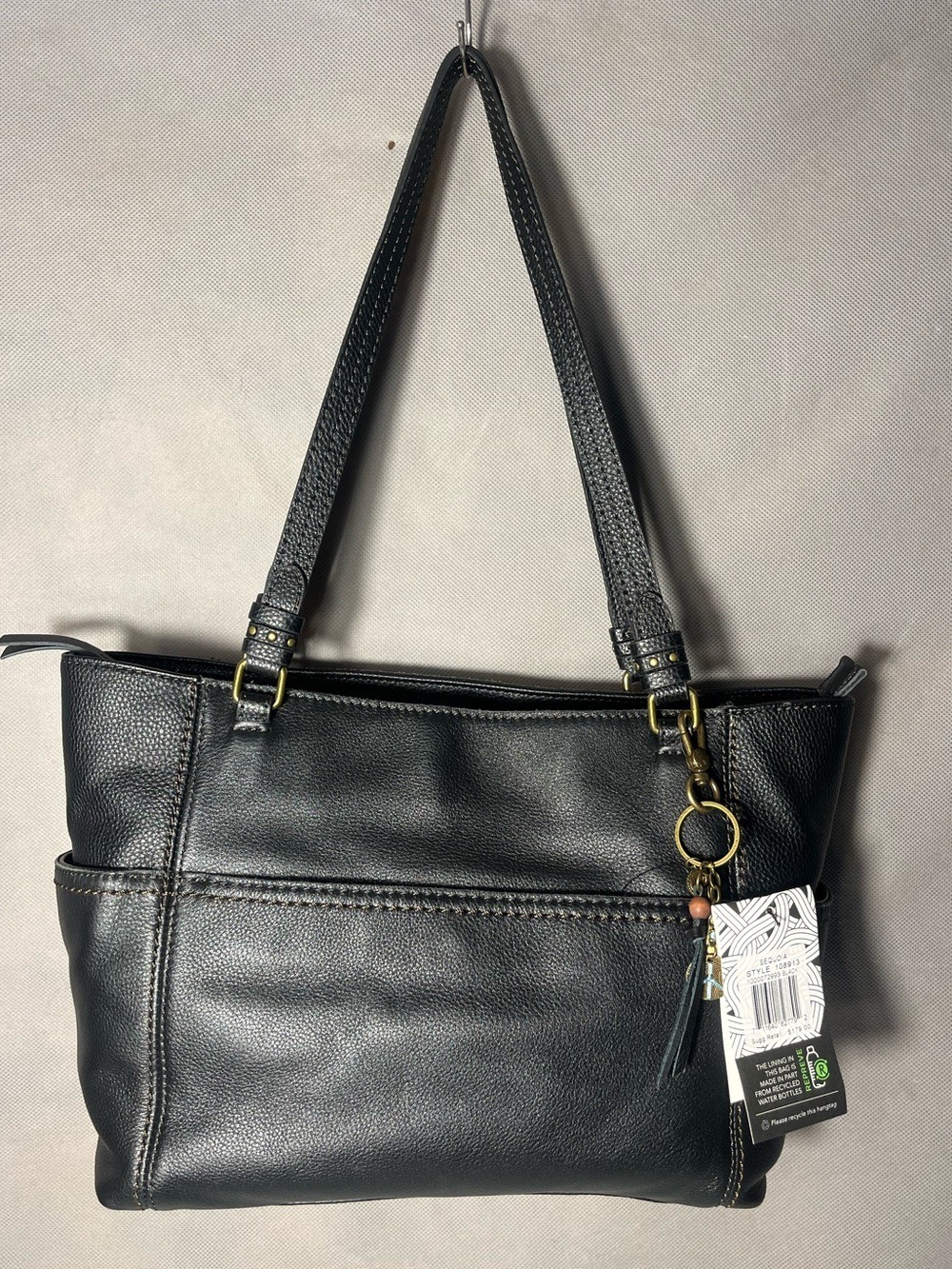 NWT The Sak Sequoia Black Leather Tote Bag Shoulder Bag Purse